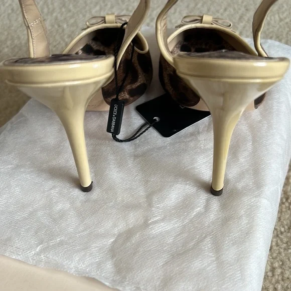 Dolce & Gabbana Vero Cuoio leopard print sling back heels . 100% authent… - Picture 6 of 9